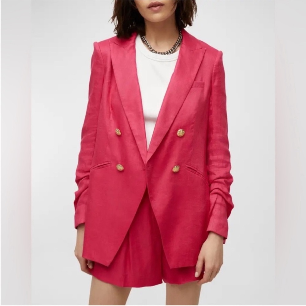 Veronica Beard Hirsh Linen Dickey Jacket Fuchsia Size 2